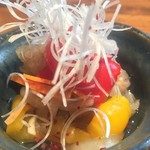 鳥玖 - セセリとパプリカの南蛮漬け 300yen('16.07)