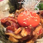 鳥玖 - たたきユッケ 450yen('16.07)