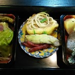 ありがたや - 「おばんざいランチ」のおばんざい盛り合わせ