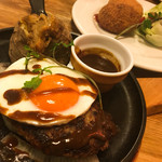 つばめグリル - ジャーマンハンブルグステーキ。