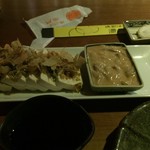 焼酎バー満月 - 豆腐とイカの塩辛