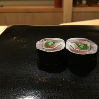 日本橋蛎殻町 すぎた - （2016年8月）酢〆の鰯・浅葱・ガリ・大葉の海苔巻き！