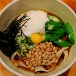 おぎ野 - ねばねばきしめん。オクラ、納豆、山芋。