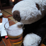 宮滝温泉元湯 まつや - まずは、お風呂上りのビール
      ぷはぁぁぁ、美味しい～