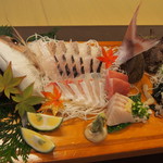 平山旅館 - 夕食：刺身盛り