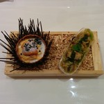 ラトラス - ウニのムースと泡 マテ貝とパセリのピュレ
