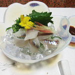 朝日館 - 4】鮎あらい 味噌酢で