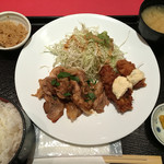 山崎 - カキフライ&豚生姜焼き定食♫