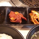 焼肉 さんぜん - やまと豚３種定食　メインの肉３種‥