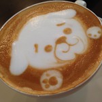 おうちカフェ 花楽里 - 2016年8月：カフェラテ(単品価格\550)…可愛すぎる♡わんちゃんです♡♡
