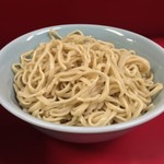 ラーメン二郎 - つけ麺の麺。冷水で締められ、食感も良い。丼いっぱいの麺、ボリュームプリタツ。ようやくつけ麺を食べられた。満足♡  