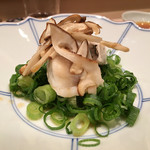 鮨 とかみ - 2016/8_ハタの酒蒸し 早松茸 九条ネギ