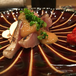 鮨 とかみ - 2016/8_胡麻鯖 玉味噌 しいたけ 豆板醤