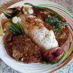 シュワルツ カッツ - エジプト風カリーのセット＋ハンバーグ追加