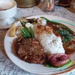 シュワルツ カッツ - エジプト風カリーのセット＋ハンバーグ追加