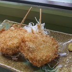 鯉とうなぎのまるます家 - たまねぎ揚げです。