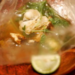 くずし鉄板 あばぐら - 鱧と松茸の袋蒸し