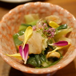 くずし鉄板 あばぐら - 浜坂産 活さざえと九条葱のぬた