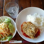 篤 - ランチA（鶏もも肉の香草パン粉のせ焼き）　800→500円