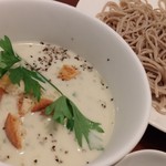 ビーダブリュー カフェ - 夏のとうもろこしスムージーつけ蕎麦（2016年夏）