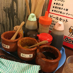 元祖長浜屋台ラーメン一心亭 - パンチありました。
            カレー粉が卓上に‼︎
            コレ、めっちゃいいやつです‼︎アカンやつです(^^;;
            大量投入‼︎