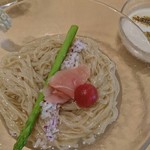 饗 くろ喜 - 白とうもろこしと羅臼昆布の冷やしそば　１１００円