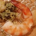 小料理 わみや - 【H28.8.31】クスクス・帆立・蛸・鮪の漬け。帆立に才巻海老。