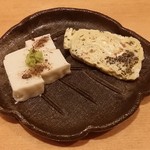 小料理 わみや - 【H28.8.31】ごま豆腐と布海苔とトマトの卵焼き。