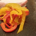 小料理 わみや - 【H28.8.31】山椒のパテドカンパーニュに松風地鶏。ゴーヤの甲州煮。