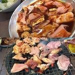 伊勢屋本店 - 追加のとんちゃんとらっきょ。
            下・七輪で焼き焼き！