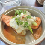 エボリエ - 焼サーモン+アスパラ、タルタルソース（2010.09）