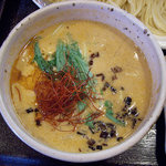 らぁめん 達人 - 達人 胡麻坦々つけ麺 スープ アップ