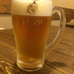 しも酉 - 生ビール。ちょっと飲んじゃった