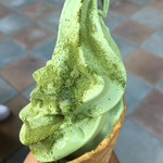 地産他消いかきん茶屋 - 政所茶かけソフトクリーム(370円)(2016.08現在)