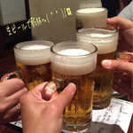 Nakizakana - 久々の友達6人と新宿で飲み会=3=3=3
                        17時半から席のみ予約して☆彡 地下に降りてお店に入るとお客さんで賑やか！奥の掘り炬燵に案内されて、先ずは生ビール(中/550円)で乾杯〜( ^ ^ )/□