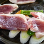 そば心 ゐ田 - 御主人の説明中。青森のフォアグラ用のフランス種の鴨。