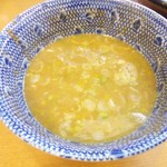 中華蕎麦 とみ田 - スープ割り（刻み葱とおろし柚子）