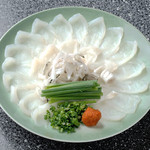 Specially selected natural fugu sashimi