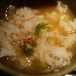 麺処 銀笹 - らーめんスープを入れた後の゛鯛飯゛￥３５０