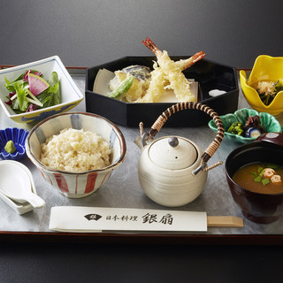 Sea bream rice set with Tempura