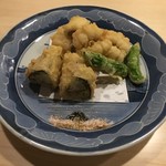 旬菜 おぐら家 - 秋鱧と秋茄子のサクサク揚げ