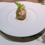 ル ボークープ - 鯵と帆立貝とトウモロコシのタルタルフィオーレサルドとセルバチコと一緒に　2016-8