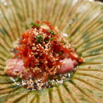 虎白 - 牛と雲丹、絹かわ茄子