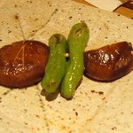 焼鳥 はちまん - ３本目やさい焼（椎茸・しし唐）