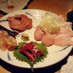 焼鳥 はちまん - 鳥さし５種盛り合わせ