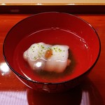 味 ふくしま - 『きすのしんじょ』!!　もっちりしたしんじょが,とろ～りとした餡の出汁に入ってアツアツ～!! ピリリと効いた山椒が良いアクセントになっている～♪(^o^)丿