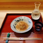 味 ふくしま - 先付の『焼いた無花果の胡麻ダレがけ』と『吟醸酒 澤屋まつもと 』～♪(^o^)丿