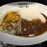 炭火焼肉たむらのお肉が入ったカレー屋さん - 160816カレーモーニング500円サラダ合盛り