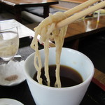 そばのさと - ﾁｮｺｯと汁に浸けて・・。