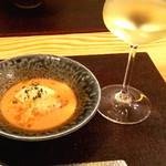 Resutorantsujikawa - トマトのガスパチョと白ワイン
